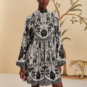 COPY - FARM RIO Off-White Flower Leopards Mini Dress NWT Size XX-Small